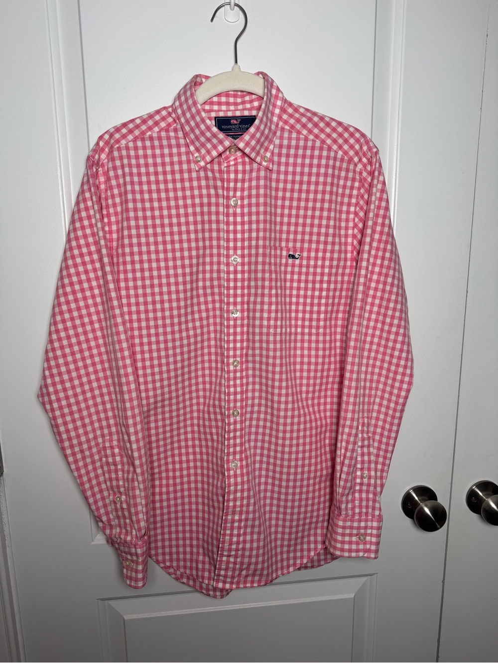Vineyard Vines Pink Gingham Slim Fit Tucker Shirt Button Down Small